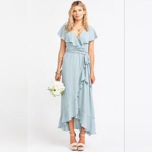 Show Me Your Mumu - Jess Ruffle Midi Dress - Teal / Sage - XL